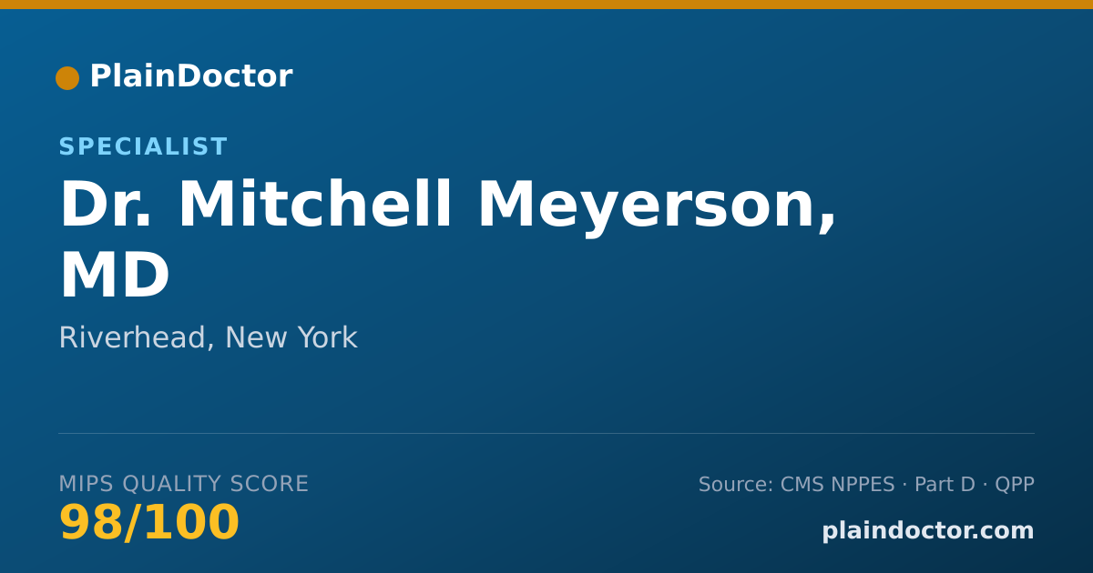 Shareable card for Mitchell Meyerson, MD - Specialist, Riverhead, NY