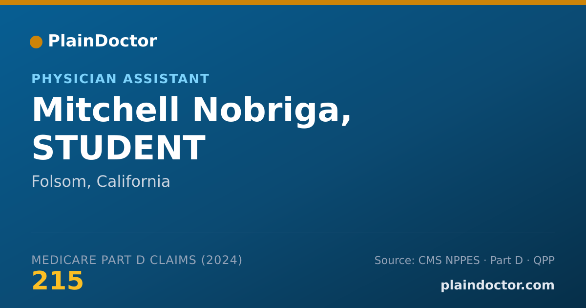 Shareable card for Mitchell Nobriga, STUDENT - Physician Assistant, Folsom, CA