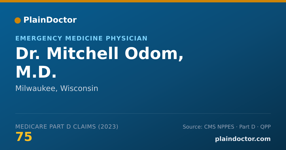 Shareable card for Mitchell Odom, M.D. - Emergency Medicine Physician, Milwaukee, WI