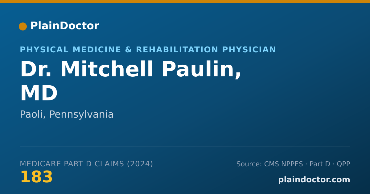 Shareable card for Mitchell Paulin, MD - Physical Medicine & Rehabilitation Physician, Paoli, PA