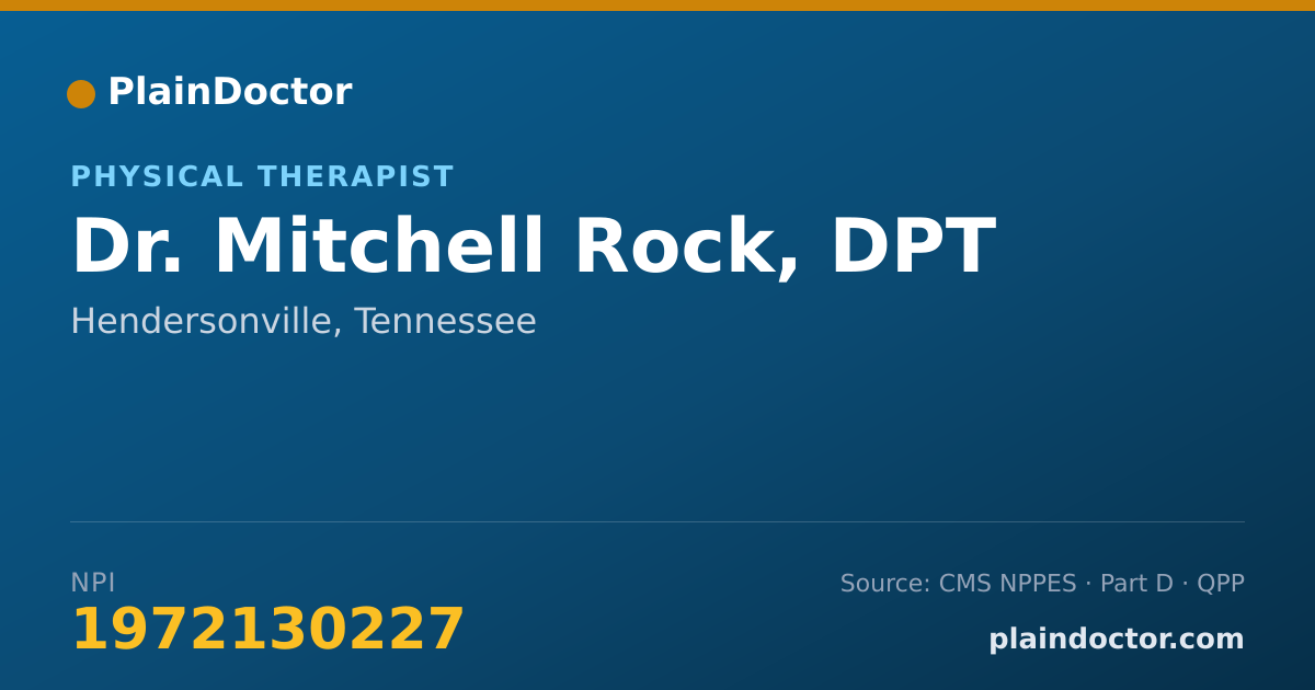 Shareable card for Mitchell Rock, DPT - Physical Therapist, Hendersonville, TN