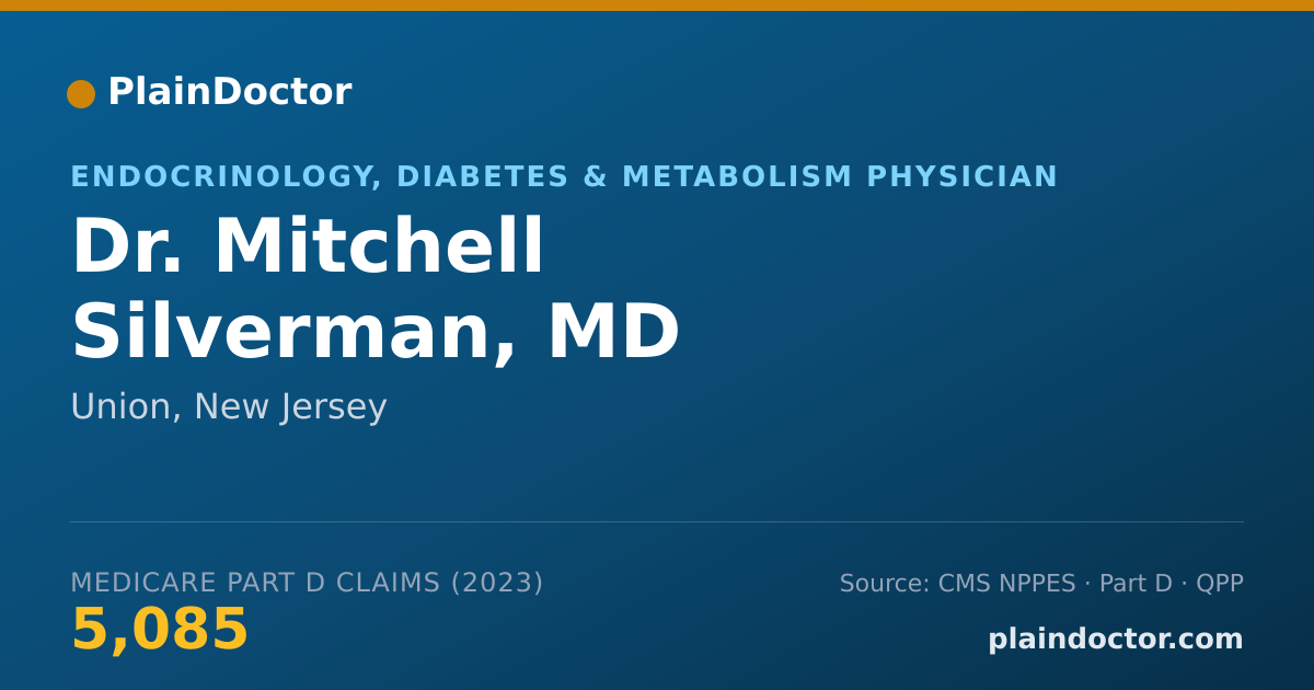 Shareable card for Mitchell Silverman, MD - Endocrinology, Diabetes & Metabolism Physician, Union, NJ