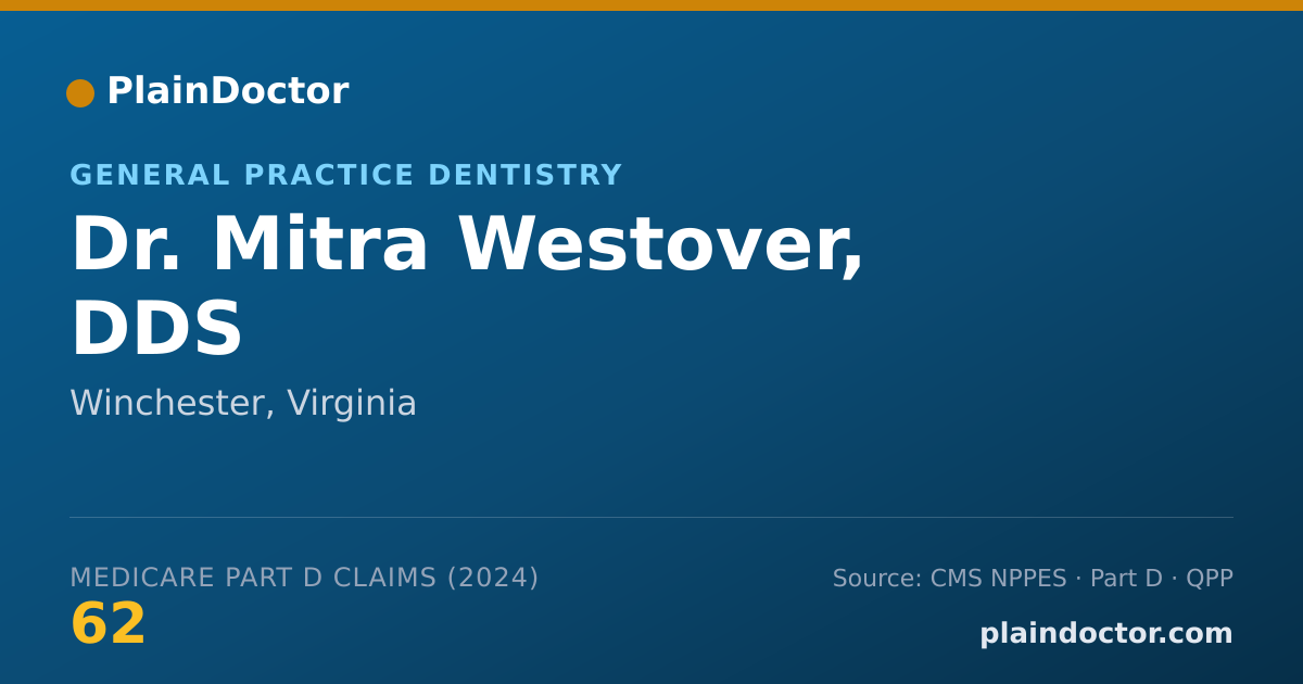 Shareable card for Mitra Westover, DDS - General Practice Dentistry, Winchester, VA
