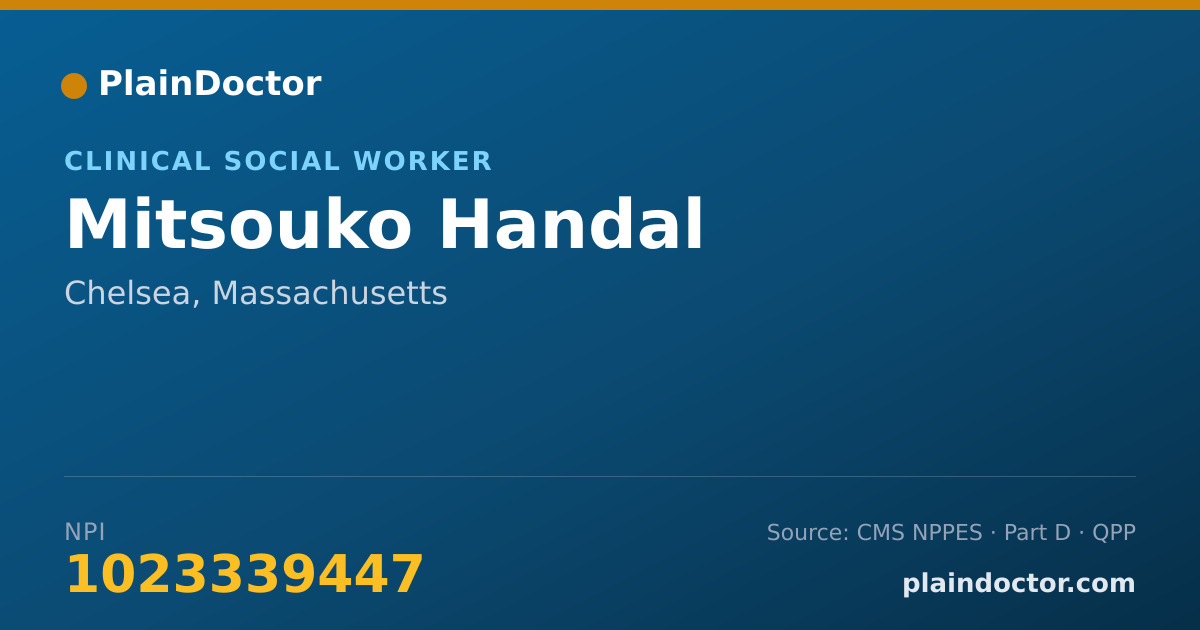 Shareable card for Mitsouko Handal - Clinical Social Worker, Chelsea, MA