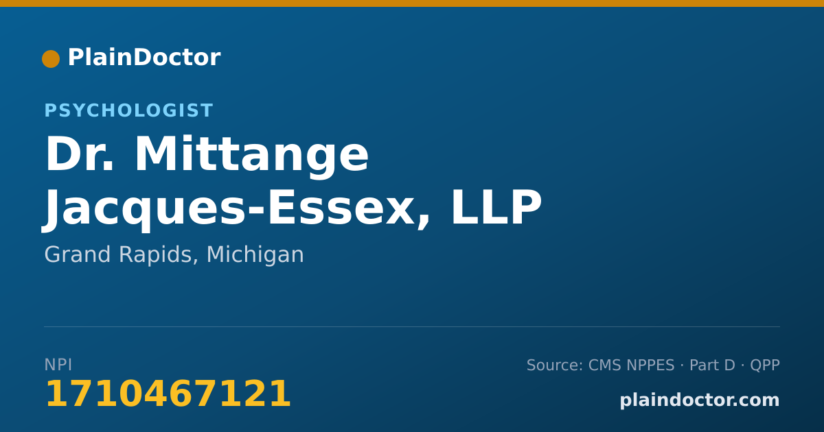 Shareable card for Mittange Jacques-Essex, LLP - Psychologist, Grand Rapids, MI