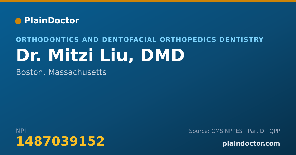 Shareable card for Mitzi Liu, DMD - Orthodontics and Dentofacial Orthopedics Dentistry, Boston, MA