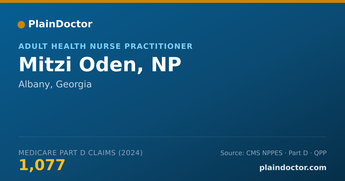 Shareable card for Mitzi Oden, NP - Adult Health Nurse Practitioner, Albany, GA
