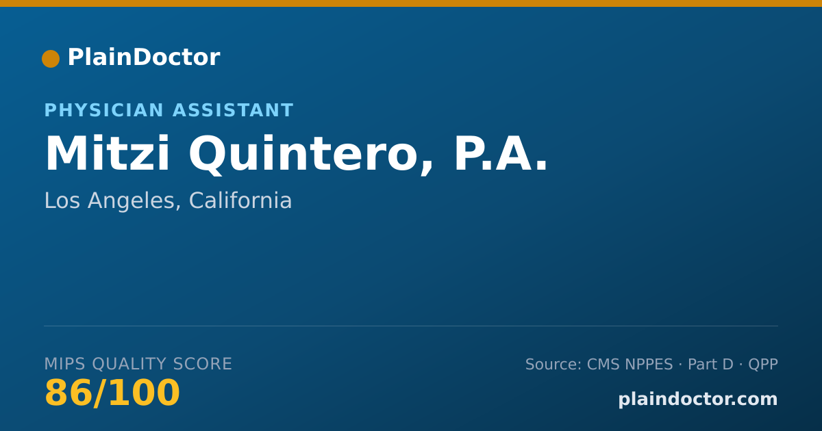 Shareable card for Mitzi Quintero, P.A. - Physician Assistant, Los Angeles, CA