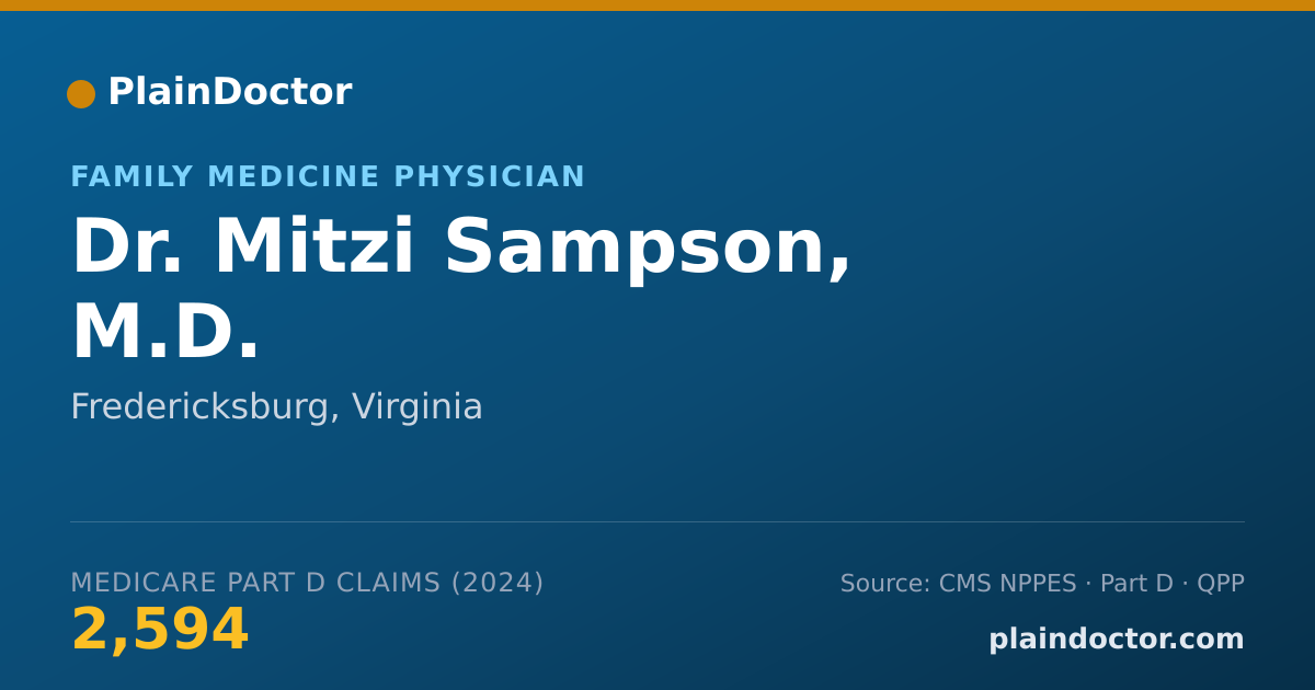 Shareable card for Mitzi Sampson, M.D. - Family Medicine Physician, Fredericksburg, VA