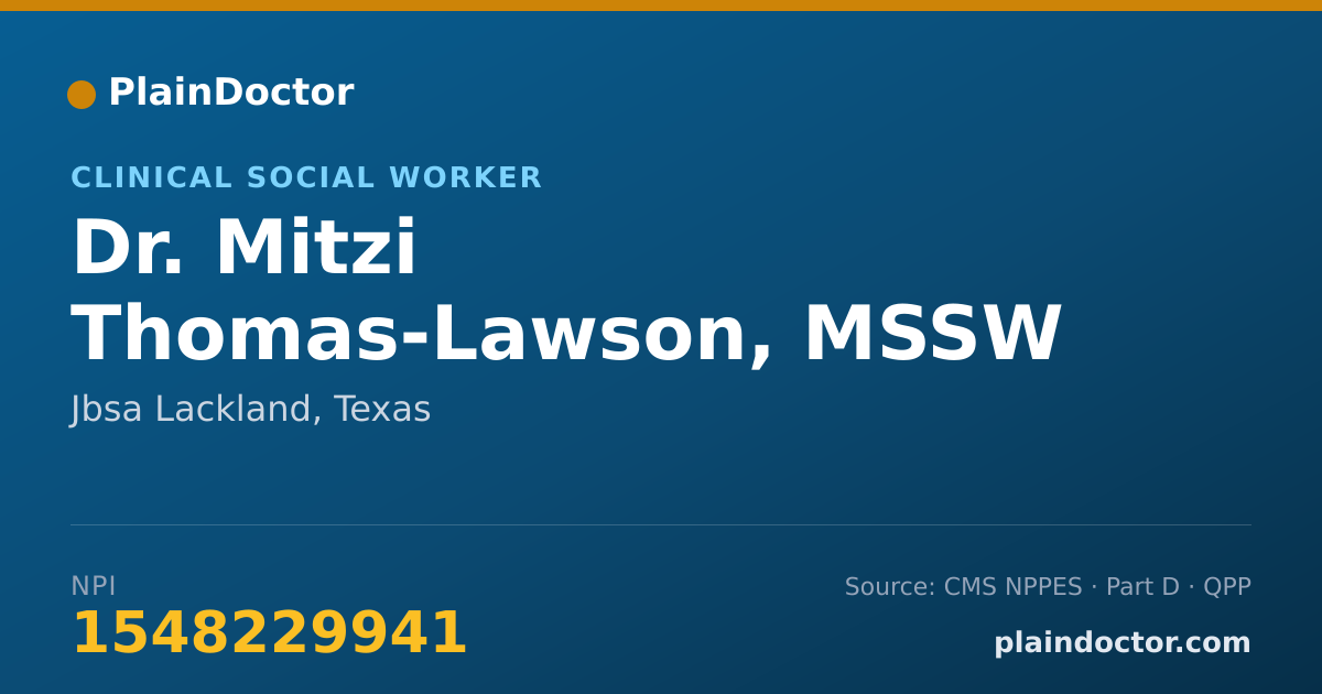 Shareable card for Mitzi Thomas-Lawson, MSSW - Clinical Social Worker, Jbsa Lackland, TX