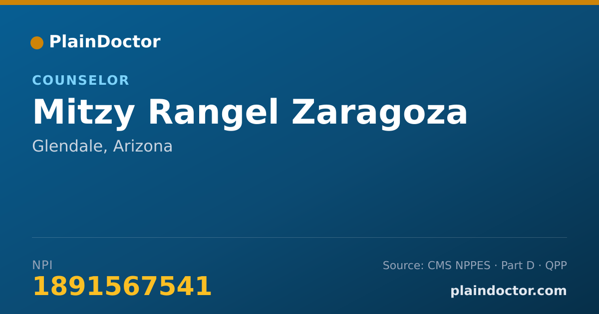 Shareable card for Mitzy Rangel Zaragoza - Counselor, Glendale, AZ