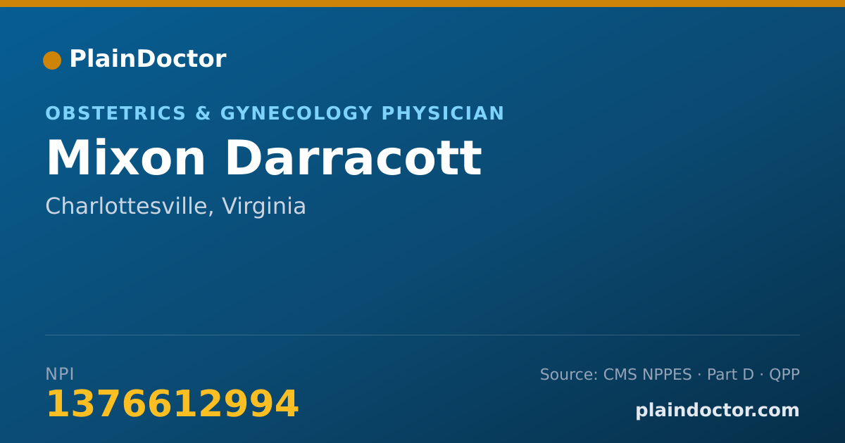Shareable card for Mixon Darracott - Obstetrics & Gynecology Physician, Charlottesville, VA
