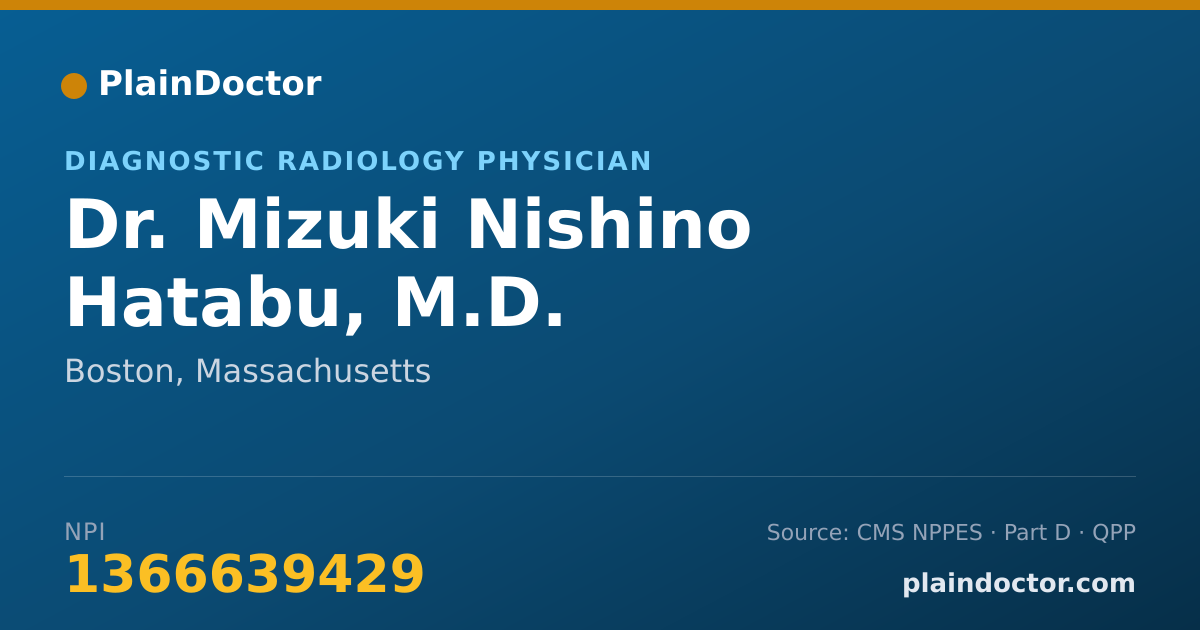 Shareable card for Mizuki Nishino Hatabu, M.D. - Diagnostic Radiology Physician, Boston, MA