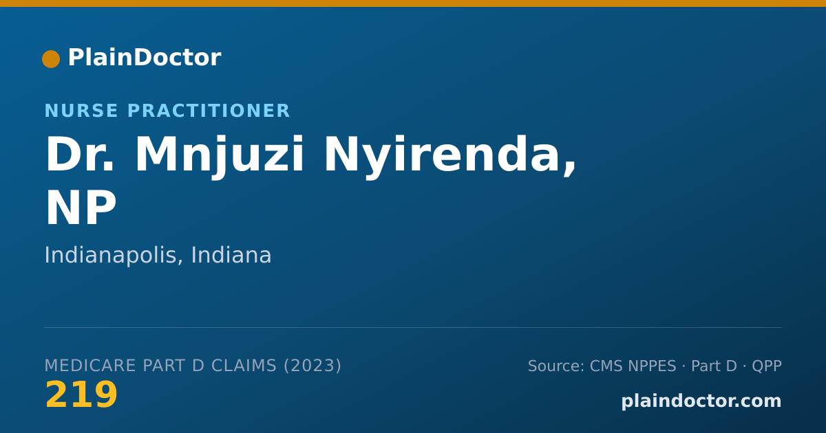 Shareable card for Mnjuzi Nyirenda, NP - Nurse Practitioner, Indianapolis, IN