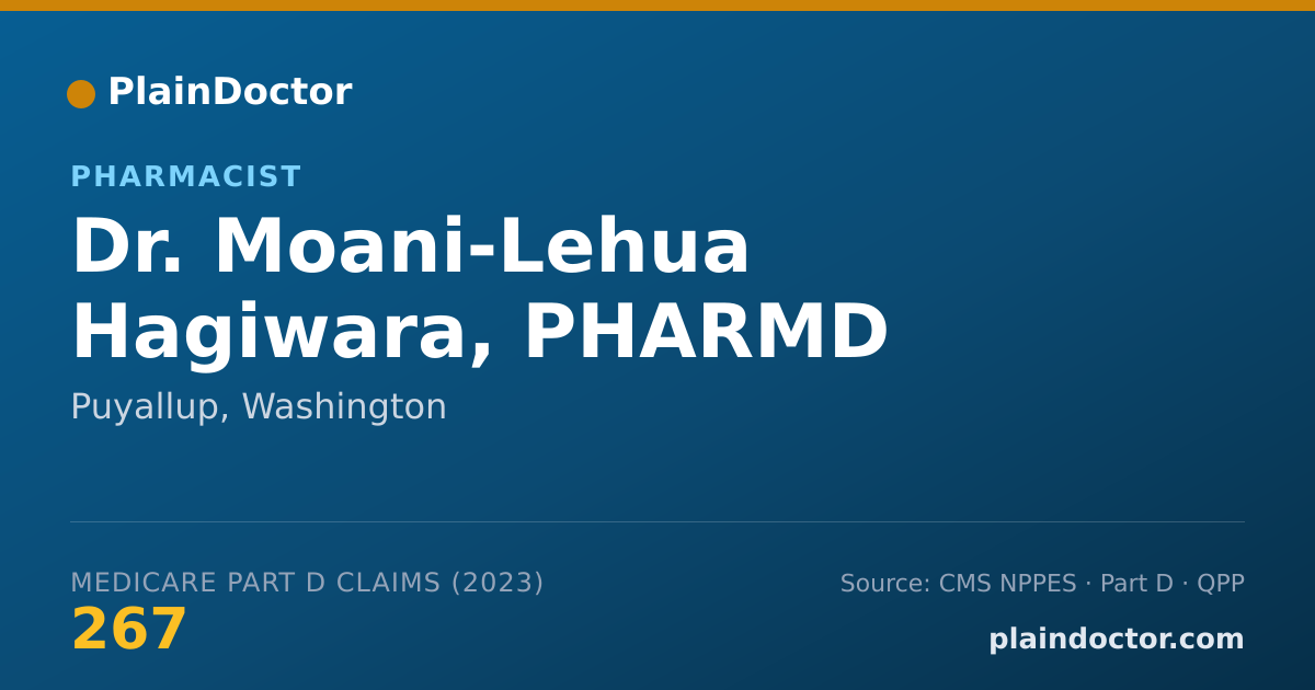 Shareable card for Moani-Lehua Hagiwara, PHARMD - Pharmacist, Puyallup, WA