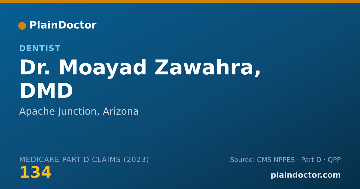 Shareable card for Moayad Zawahra, DMD - Dentist, Apache Junction, AZ