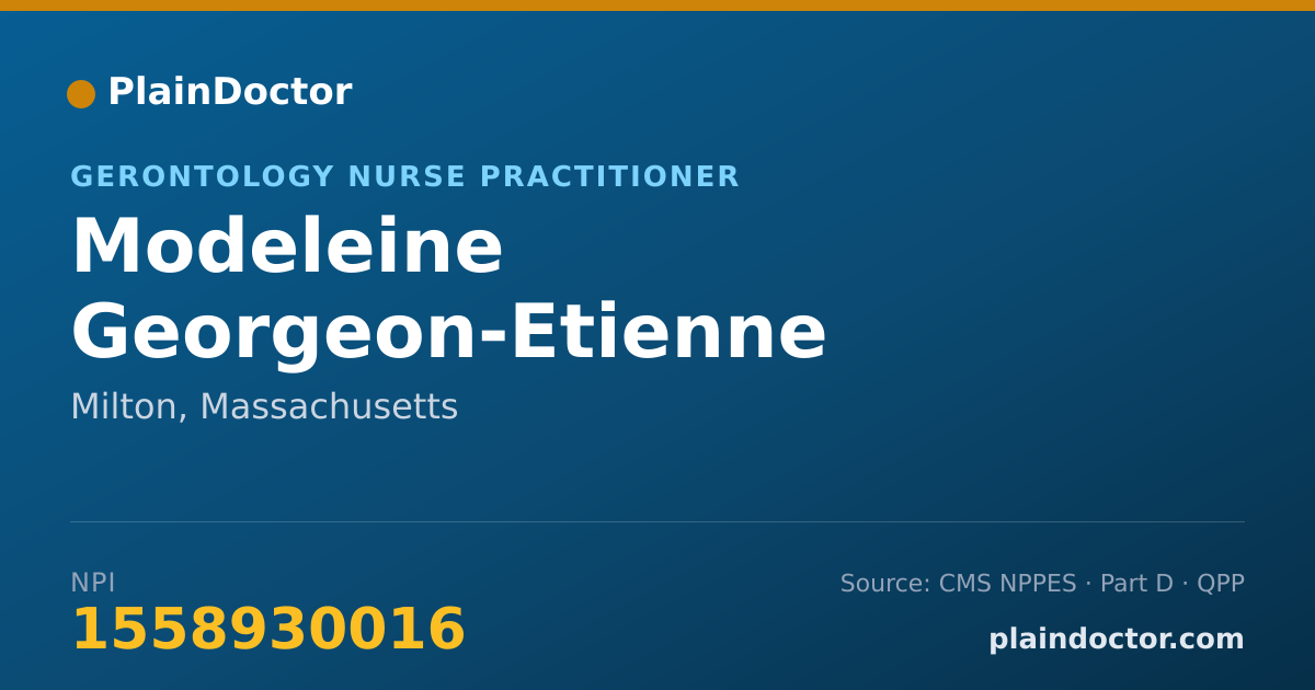 Shareable card for Modeleine Georgeon-Etienne - Gerontology Nurse Practitioner, Milton, MA