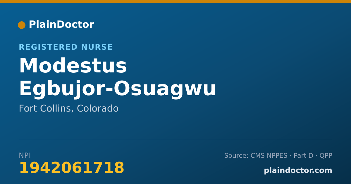 Shareable card for Modestus Egbujor-Osuagwu - Registered Nurse, Fort Collins, CO