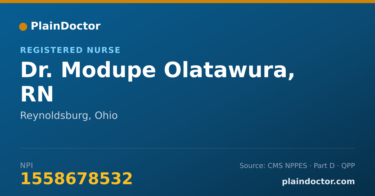 Shareable card for Modupe Olatawura, RN - Registered Nurse, Reynoldsburg, OH