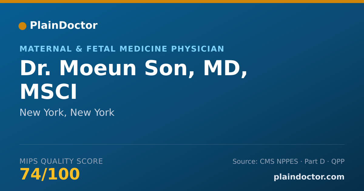 Shareable card for Moeun Son, MD, MSCI - Maternal & Fetal Medicine Physician, New York, NY