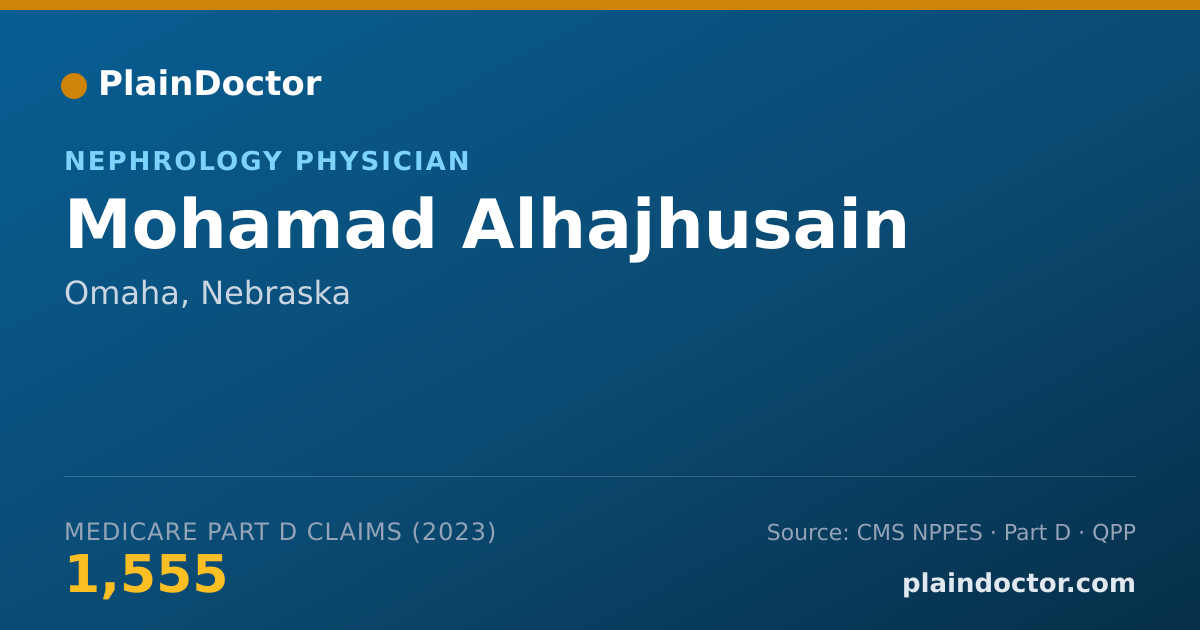 Shareable card for Mohamad Alhajhusain - Nephrology Physician, Omaha, NE
