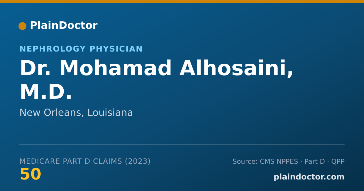 Shareable card for Mohamad Alhosaini, M.D. - Nephrology Physician, New Orleans, LA