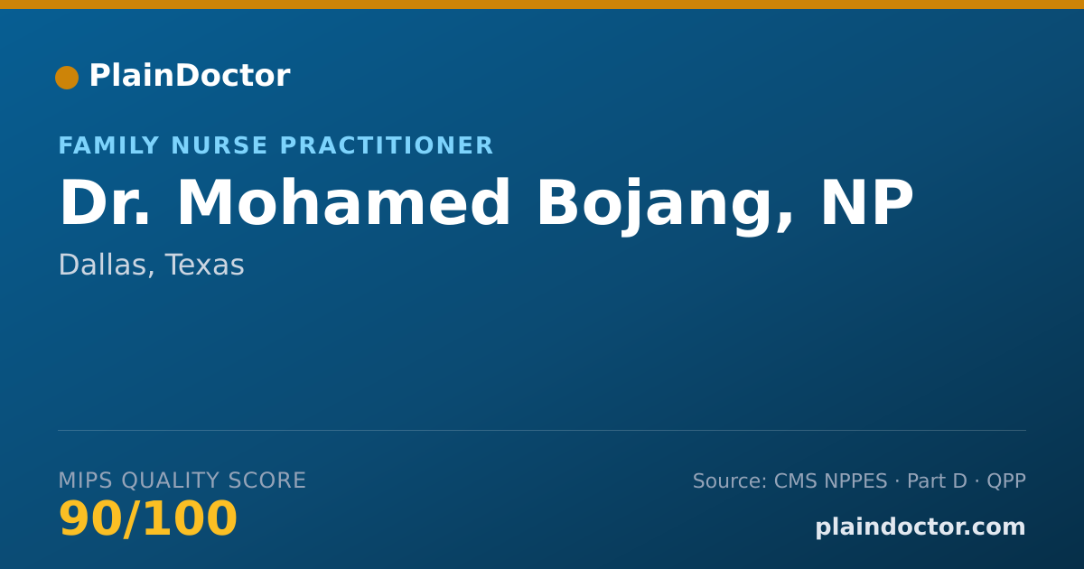 Shareable card for Mohamed Bojang, NP - Family Nurse Practitioner, Dallas, TX
