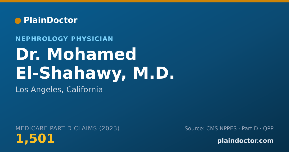 Shareable card for Mohamed El-Shahawy, M.D. - Nephrology Physician, Los Angeles, CA