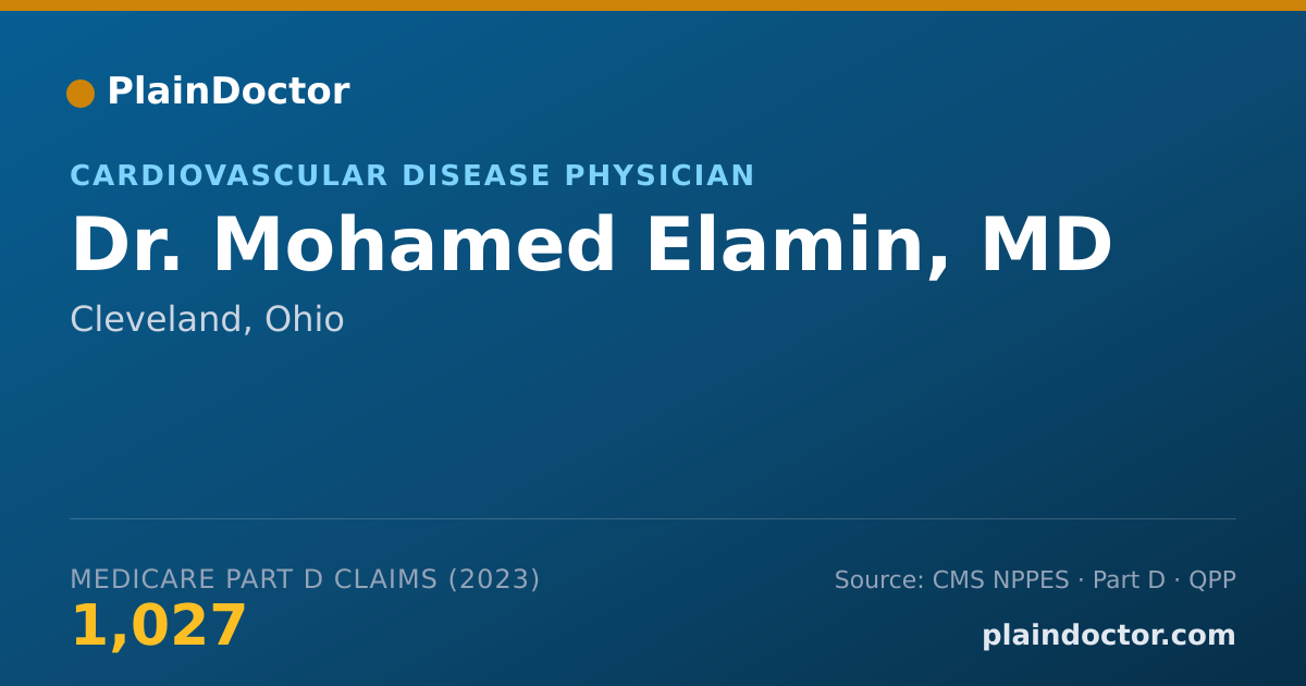 Shareable card for Mohamed Elamin, MD - Cardiovascular Disease Physician, Cleveland, OH