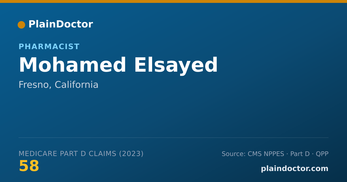 Shareable card for Mohamed Elsayed - Pharmacist, Fresno, CA