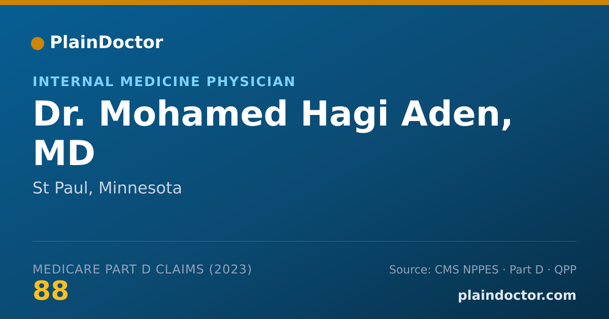 Shareable card for Mohamed Hagi Aden, MD - Internal Medicine Physician, St Paul, MN