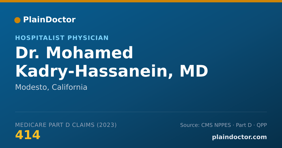 Shareable card for Mohamed Kadry-Hassanein, MD - Hospitalist Physician, Modesto, CA