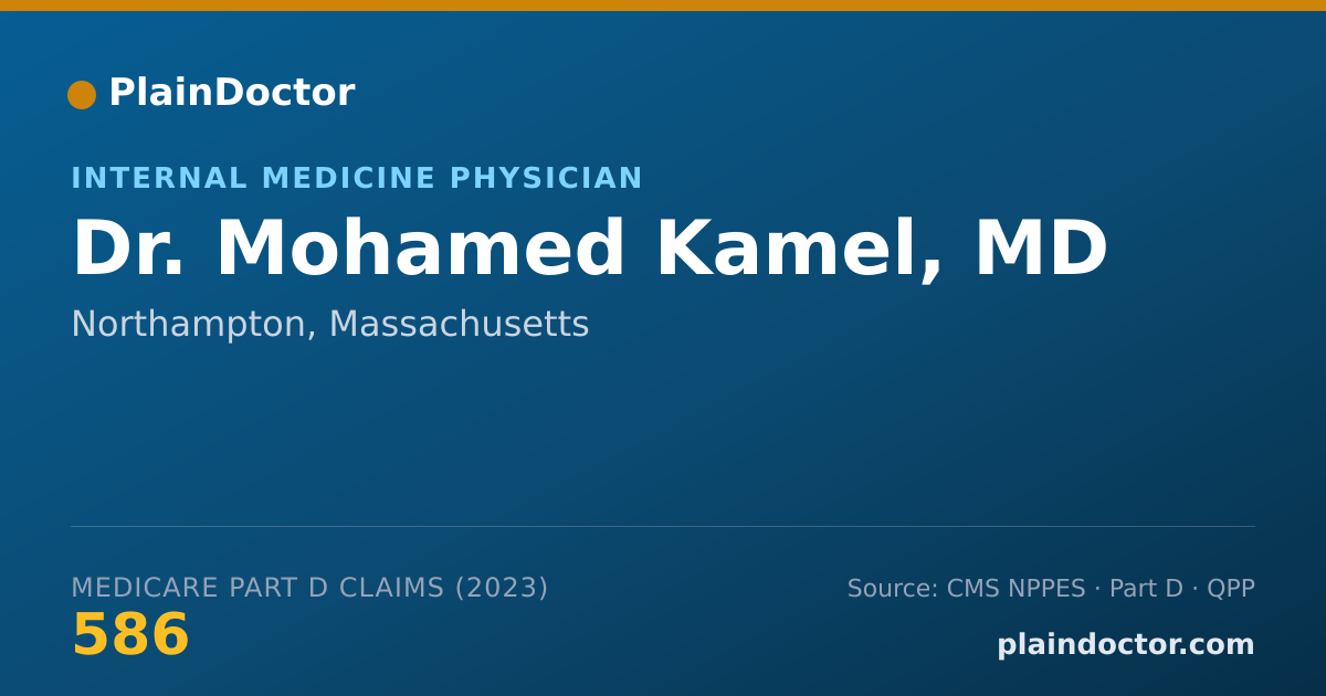 Shareable card for Mohamed Kamel, MD - Internal Medicine Physician, Northampton, MA