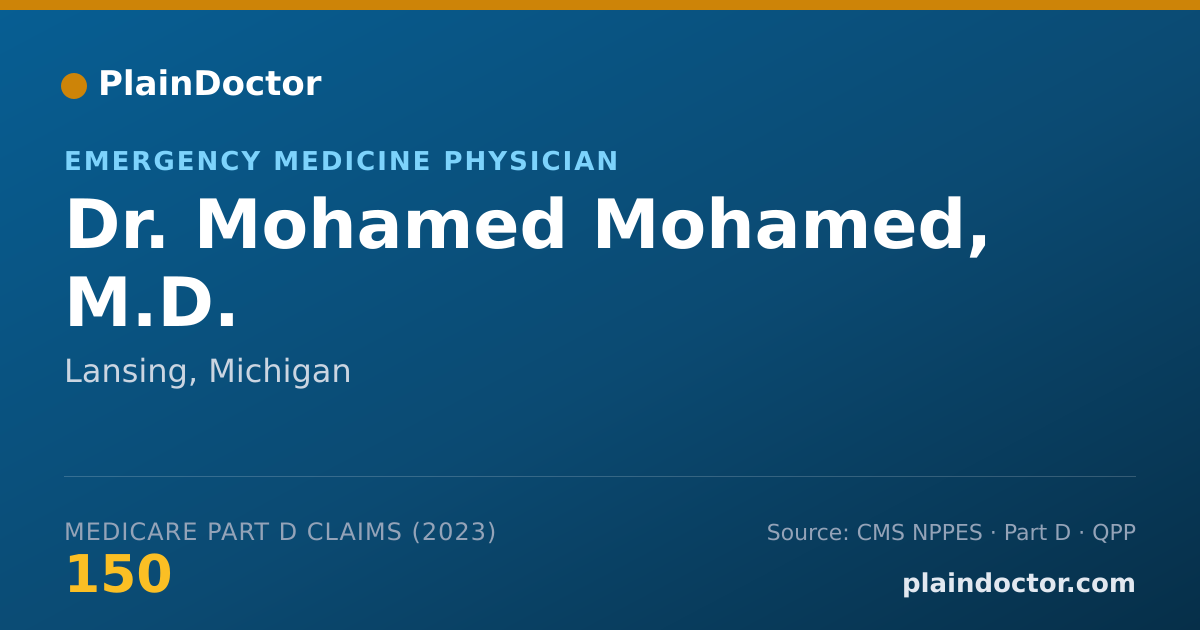 Shareable card for Mohamed Mohamed, M.D. - Emergency Medicine Physician, Lansing, MI