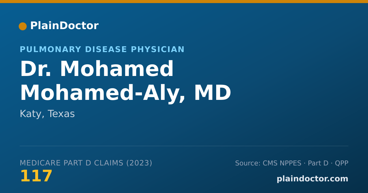 Shareable card for Mohamed Mohamed-Aly, MD - Pulmonary Disease Physician, Katy, TX
