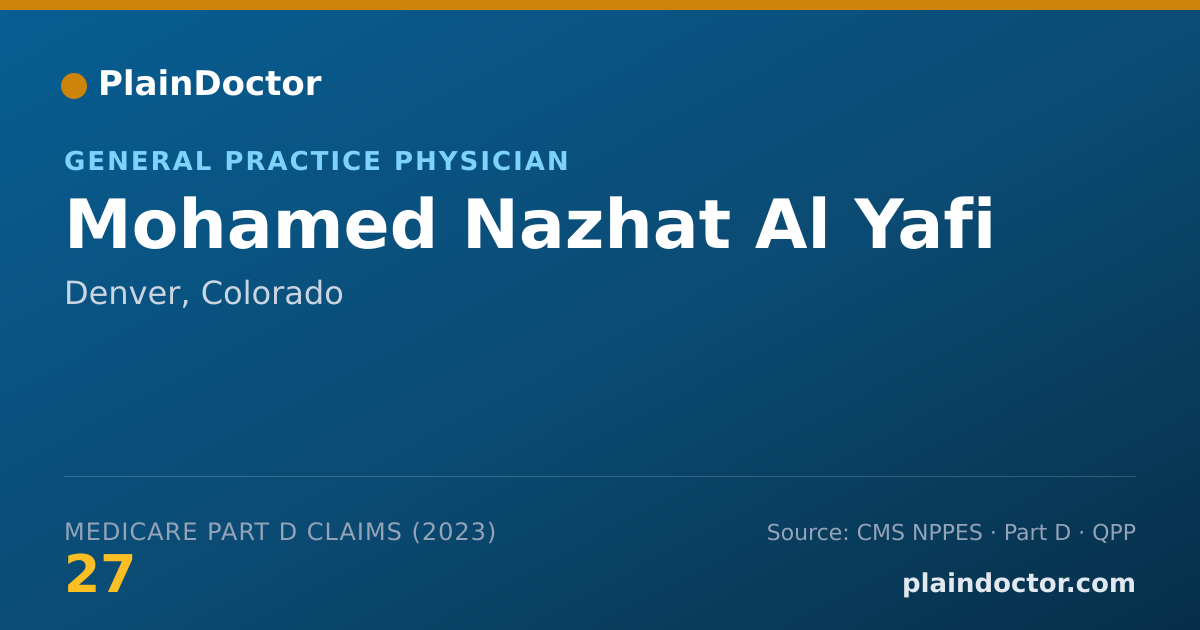 Shareable card for Mohamed Nazhat Al Yafi - General Practice Physician, Denver, CO