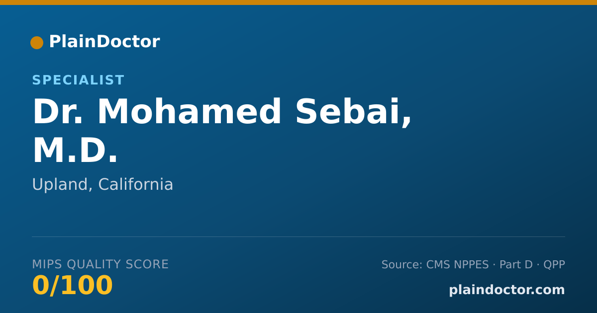 Shareable card for Mohamed Sebai, M.D. - Specialist, Upland, CA