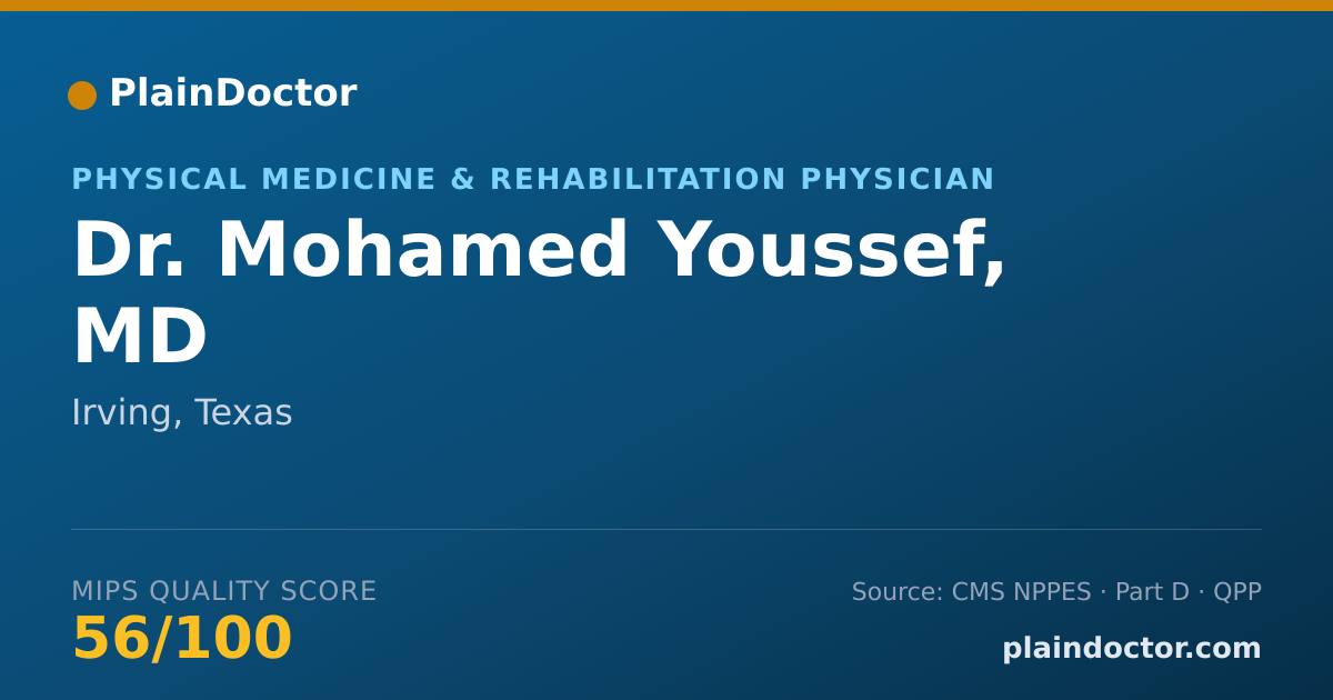 Shareable card for Mohamed Youssef, MD - Physical Medicine & Rehabilitation Physician, Irving, TX