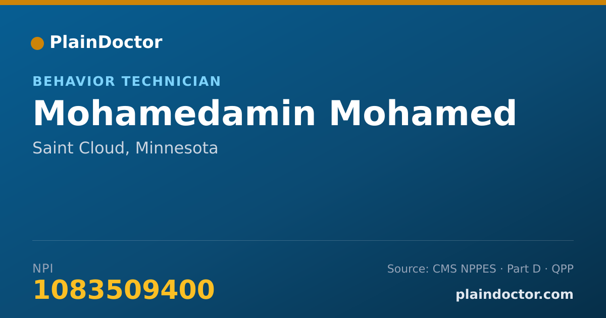 Shareable card for Mohamedamin Mohamed - Behavior Technician, Saint Cloud, MN