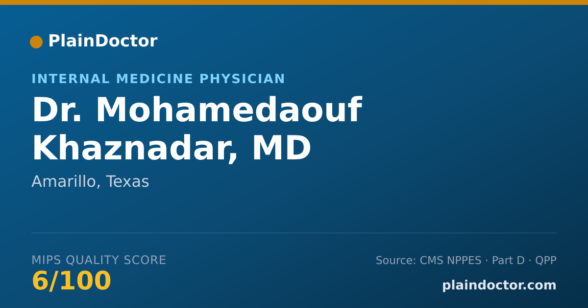 Shareable card for Mohamedaouf Khaznadar, MD - Internal Medicine Physician, Amarillo, TX