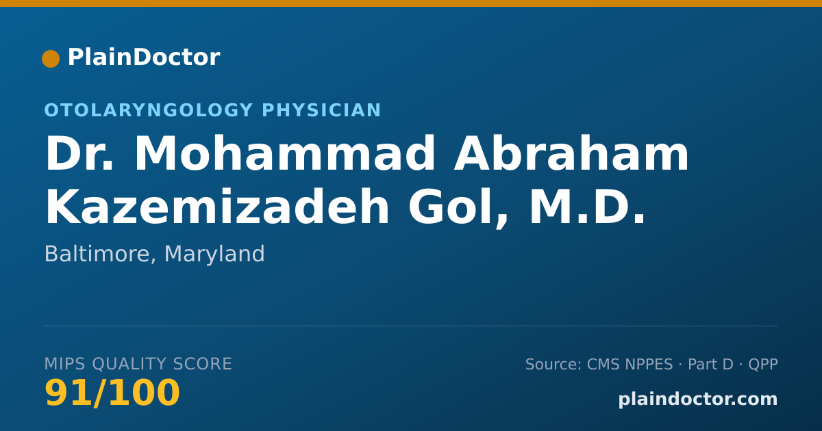 Shareable card for Mohammad Abraham Kazemizadeh Gol, M.D. - Otolaryngology Physician, Baltimore, MD