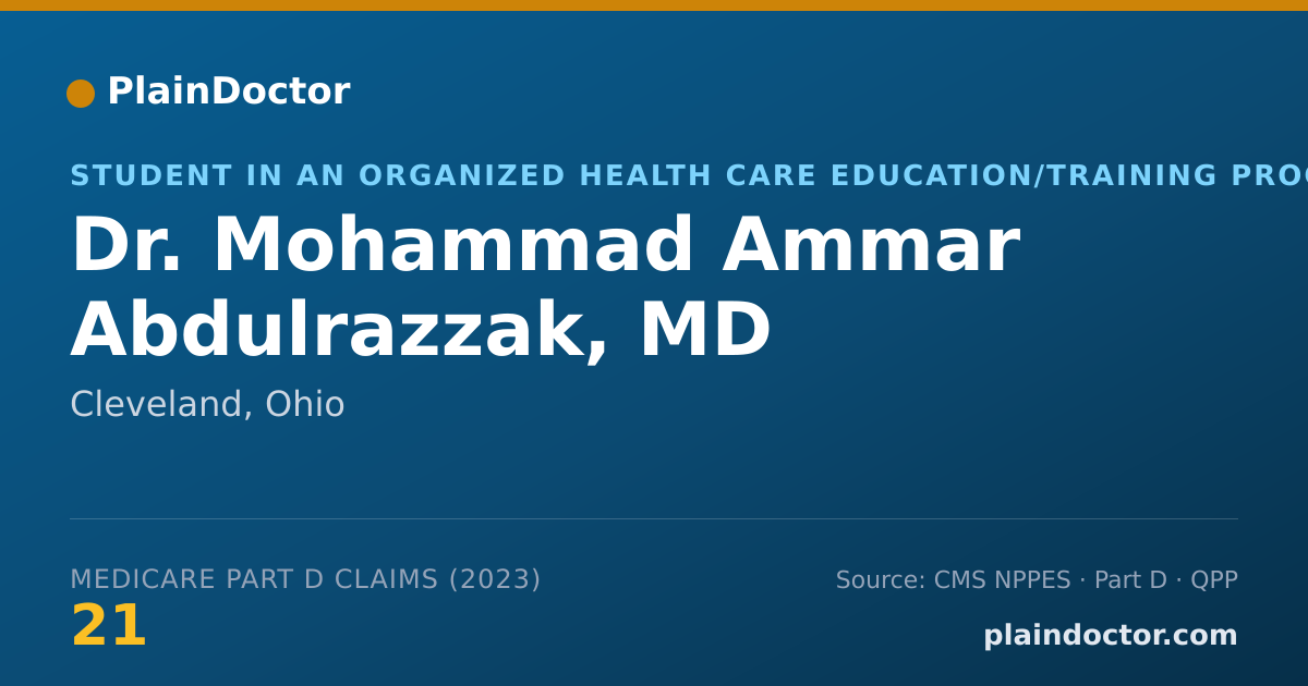 Shareable card for Mohammad Ammar Abdulrazzak, MD - Student in an Organized Health Care Education/Training Program, Cleveland, OH