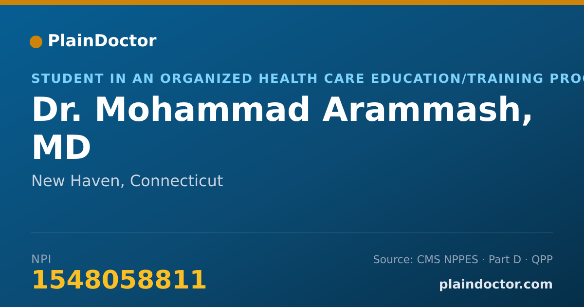 Shareable card for Mohammad Arammash, MD - Student in an Organized Health Care Education/Training Program, New Haven, CT
