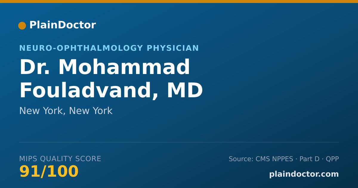 Shareable card for Mohammad Fouladvand, MD - Neuro-ophthalmology Physician, New York, NY