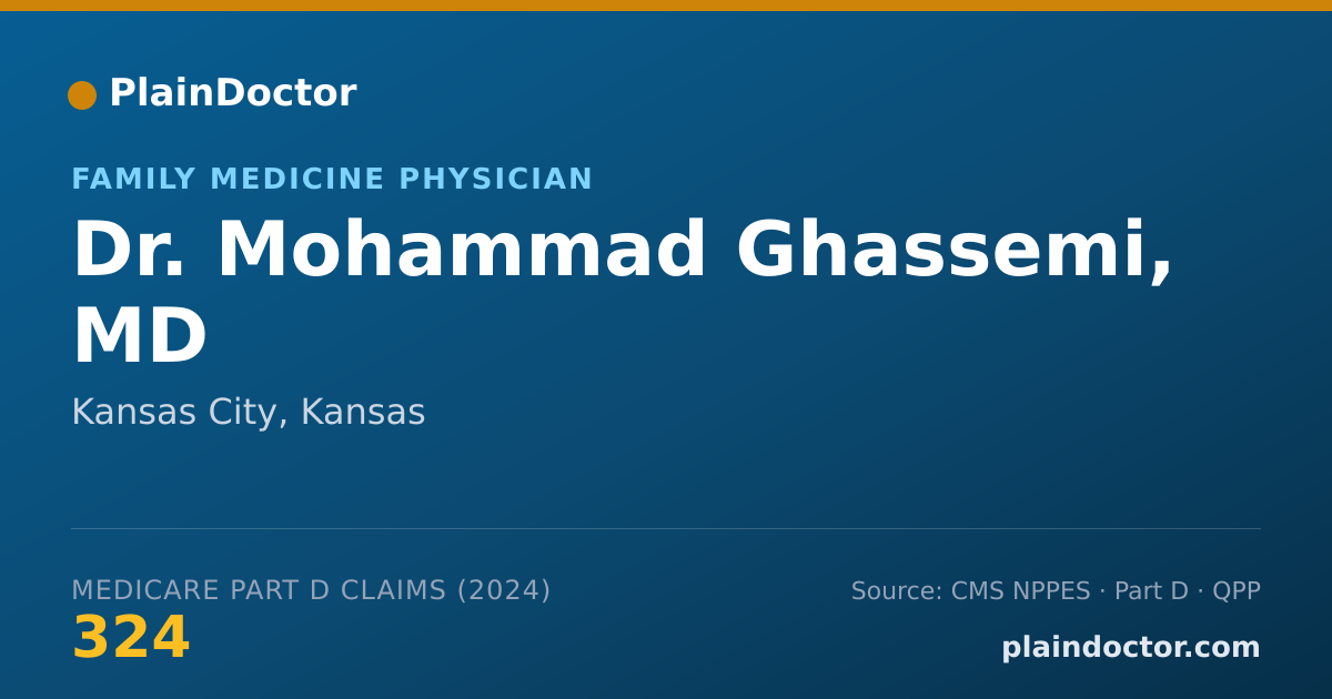 Shareable card for Mohammad Ghassemi, MD - Family Medicine Physician, Kansas City, KS