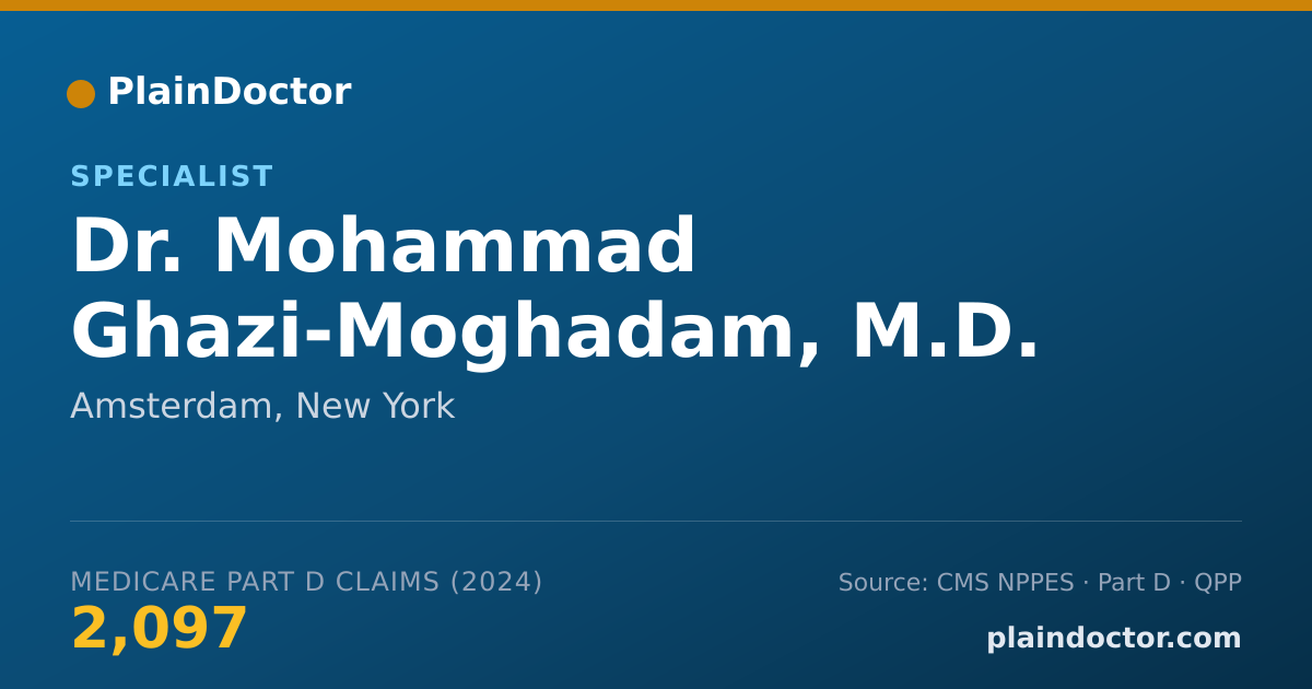 Shareable card for Mohammad Ghazi-Moghadam, M.D. - Specialist, Amsterdam, NY