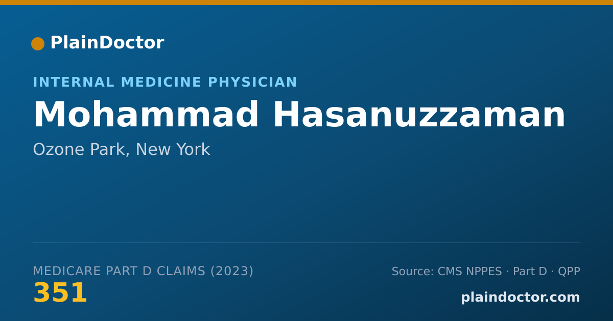 Shareable card for Mohammad Hasanuzzaman - Internal Medicine Physician, Ozone Park, NY