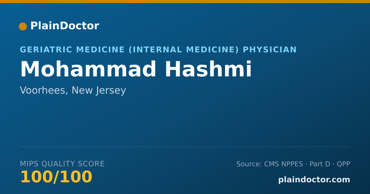 Shareable card for Mohammad Hashmi - Geriatric Medicine (Internal Medicine) Physician, Voorhees, NJ