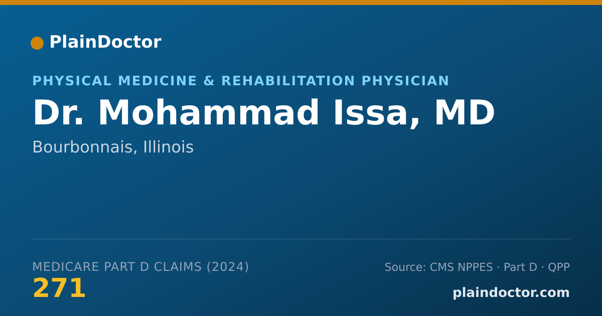 Shareable card for Mohammad Issa, MD - Physical Medicine & Rehabilitation Physician, Bourbonnais, IL