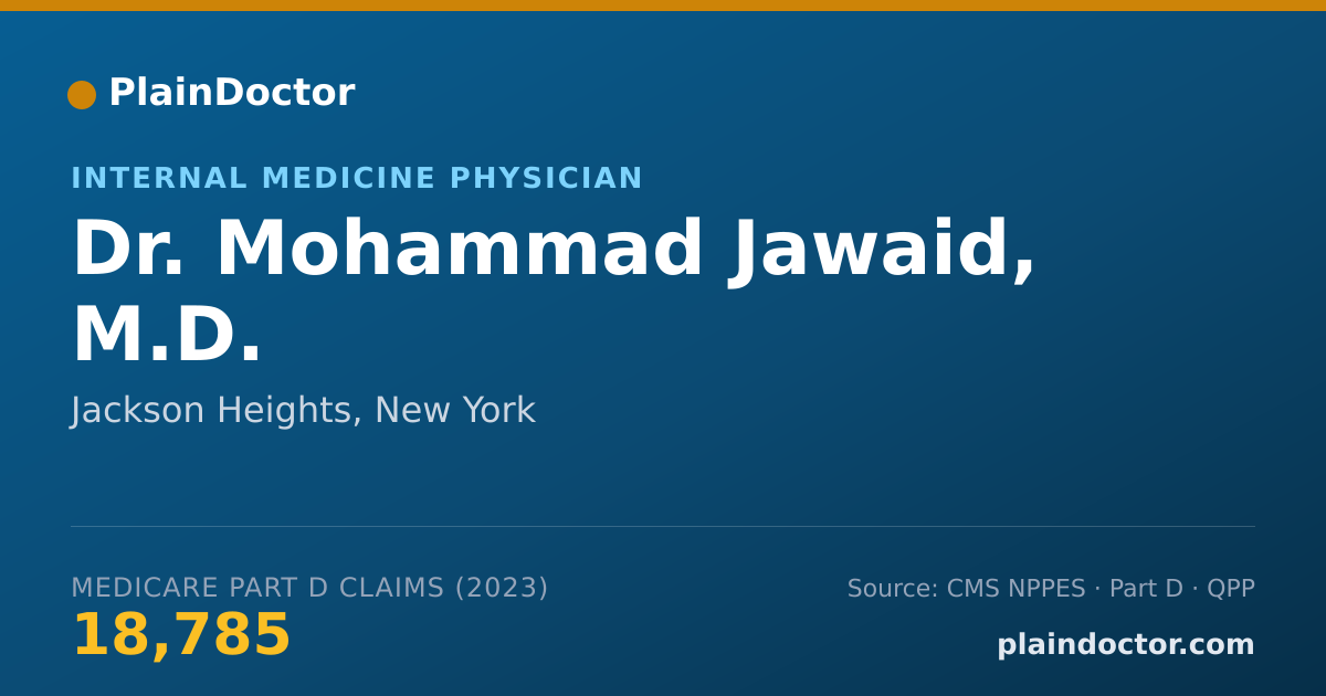 Shareable card for Mohammad Jawaid, M.D. - Internal Medicine Physician, Jackson Heights, NY